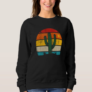 Retro Saguaro Cactus Cactus Sunset Opuntia Cactace Sweatshirt