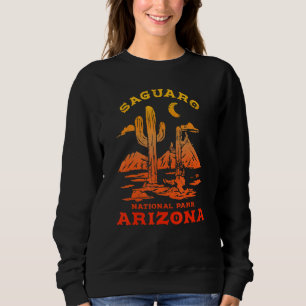 Retro Saguaro Cactus Moon Arizona National Park Sweatshirt