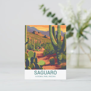 Retro Saguaro Scenic View   Postcard