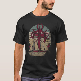 Retro Sail Boat Anchor Sailor Captain Skipper Sail T-Shirt