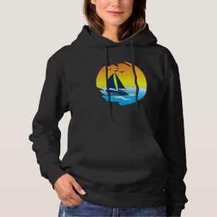 Retro Sailboat Sailing Boat Owner Captain Sailing  Hoodie