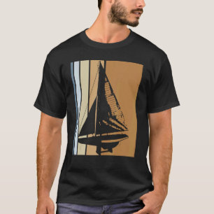 Retro Sailboat Skipper Ship Catamaran Yacht Sail S T-Shirt