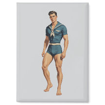 Retro Sailor in Navy Blue Swimsuit