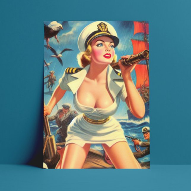Retro Sailor Pin-up Postcard (Creator Uploaded)