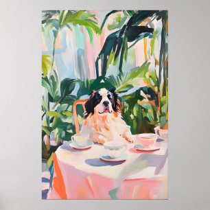 Retro Saint Bernard Poster, Saint Bernard Oil Poster