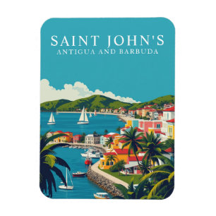 Retro Saint John’s Antigua Travel Souvenir Magnet