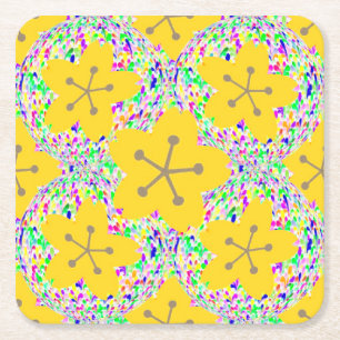Retro Sakura Square Paper Coaster