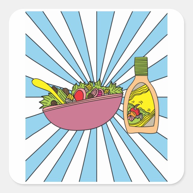 Retro Salad Dressing Square Sticker (Front)