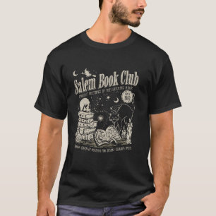 Retro Salem Book Club Funny Bookish Witch Spooky H T-Shirt