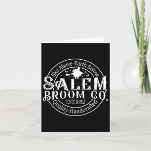 Retro Salem Broom Company Est 1692 Machusetts Hall Card