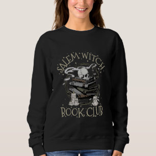 Retro Salem Witch Book Club Skull Bookish Spooky H Sweatshirt