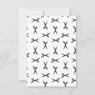 Retro Salon Hair Scissors Barbershop Barber Art Thank You Card