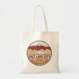 Retro Salt Lake City Utah Vintage Mountain Lake Tote Bag