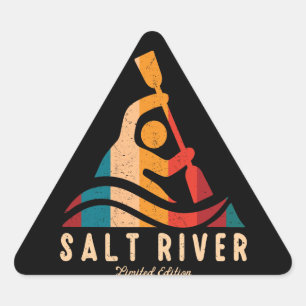 Retro Salt River Kayaking Triangle Sticker