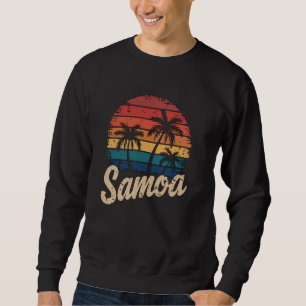 Retro Samoa, Fun Tropical Sunset and Palm Trees Sweatshirt