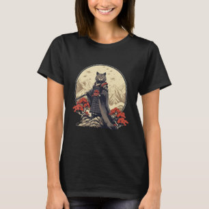 Retro Samurai Cat Japanese Inspired Cat T-Shirt