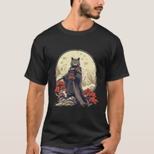 Retro Samurai Cat Japanese Inspired Cat T-Shirt