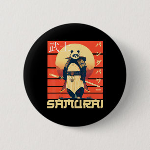 Retro Samurai Panda  6 Cm Round Badge