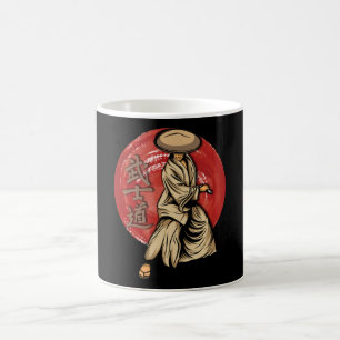 Retro Samurai Warrior with Katana - Japanese Coffee Mug