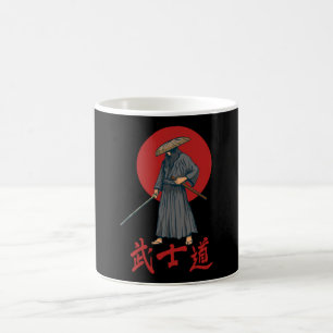 Retro Samurai with Katana - Japanese Coffee Mug
