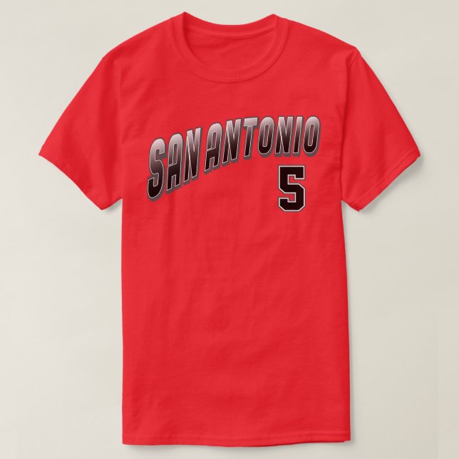 Retro San Antonio Number 5 1 T-Shirt (Design Front)