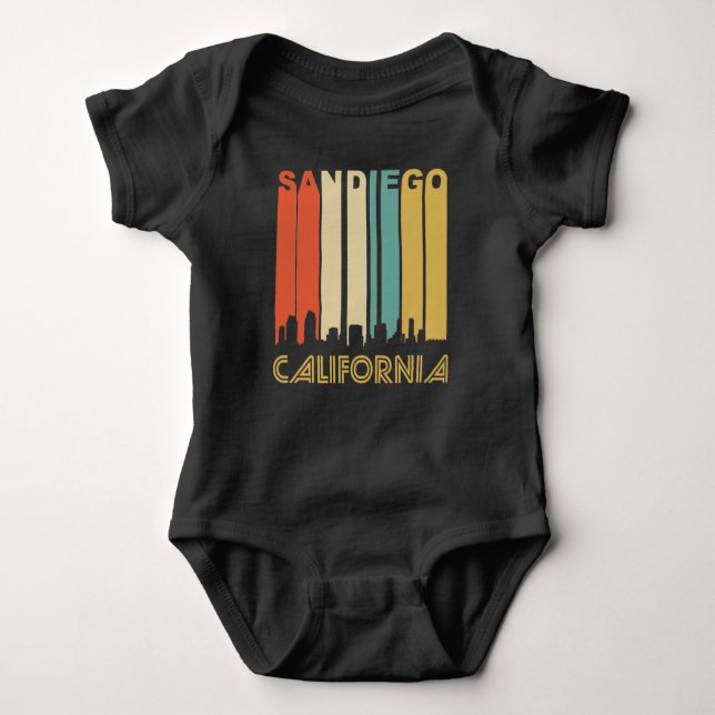 Retro San Diego Skyline Baby Bodysuit (Front)