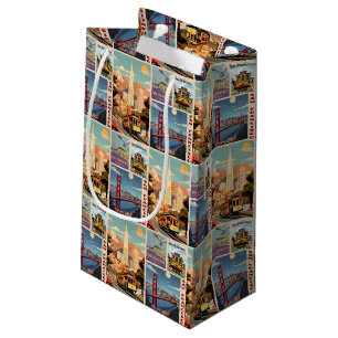 Retro San Francisco Batchwork Small Gift Bag