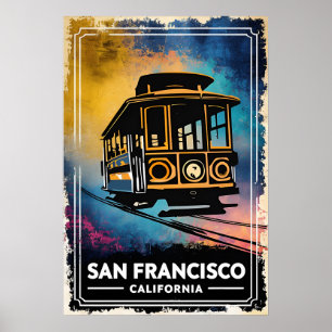 Retro San Francisco Cable Car Art Print