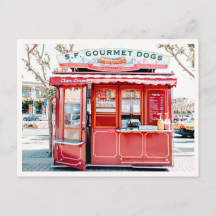 Retro San Francisco Hot Dog Cart Photo Postcard