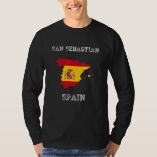 Retro San Sebastian Spain Distressed Spain Flag T-Shirt