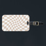 Retro Sand Rose Pink Pastel Warped Chequerboard  Luggage Tag<br><div class="desc">Perfect warped chequered design pillow in pastel colours,  full of great vibes. Modern warped checkers in pastel Sand Rose Pink colour. This nice retro psychedelic design takes you to the wonderland. Warped checks in pastel colours. Twirl and swirl,  twist checks,  chequered pattern</div>