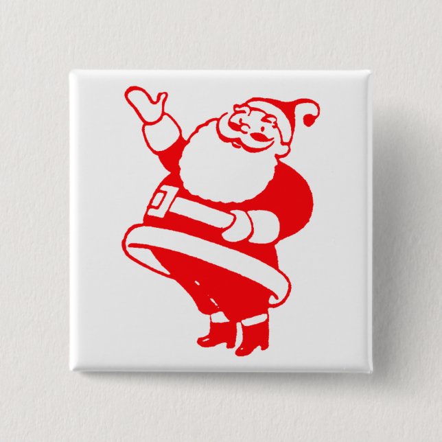 Retro Santa 15 Cm Square Badge (Front)