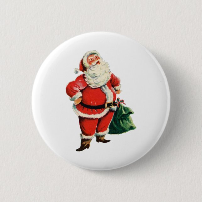 Retro Santa 6 Cm Round Badge (Front)