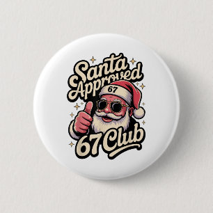 Retro Santa Approved 67 Club - Funny Christmas 67 6 Cm Round Badge