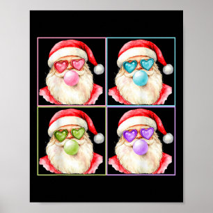 Retro Santa Blowing Bubble Gum P Art Sungles Chris Poster