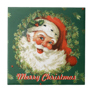 Retro Santa Ceramic Tile
