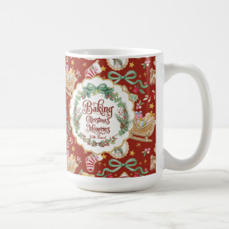 Retro Santa Christmas Baking Cookies Red w Nana  Coffee Mug
