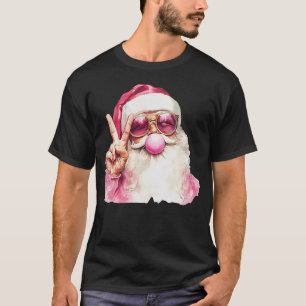 Retro Santa Christmas Blowing Bubble T shirt