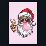 Retro Santa Christmas Blowing Bubble Vintage  Photo Print<br><div class="desc">Retro Santa Christmas Blowing Bubble Vintage Merry Christmas Funny Santa With Sunglasses Xmas Holiday</div>