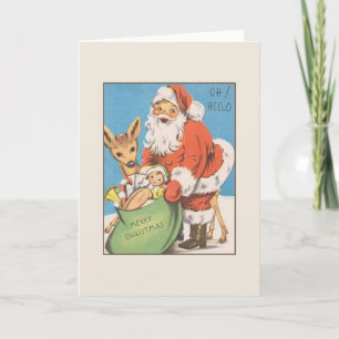 Retro Santa Christmas Greeting Card
