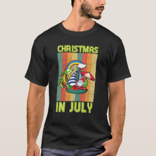 Retro Santa Christmas In July Summer Beach Celebra T-Shirt