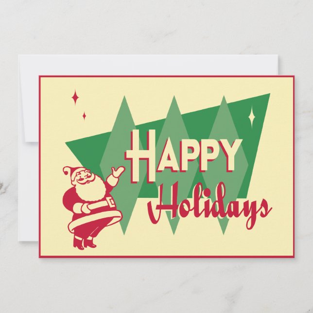 Retro Santa Christmas Party Invitation (Front)