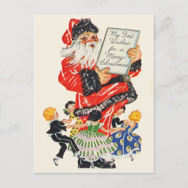 Retro Santa Christmas Postcards (Front)