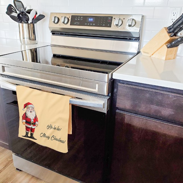 Retro Santa Christmas Tea Towel (Creator Uploaded)