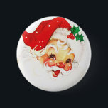Retro Santa Christmas Xmas Badge Pin Button<br><div class="desc">Retro Santa Christmas Xmas Badge Pin Button</div>