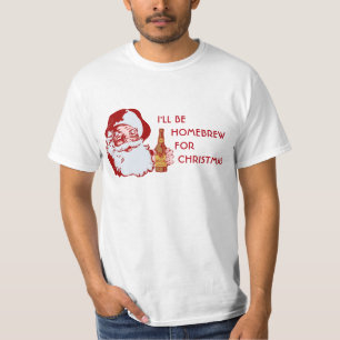 Retro Santa Claus Beer Homebrew Christmas T-Shirt