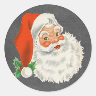 Retro Santa Claus Chalkboard Christmas Stickers