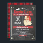 Retro Santa Claus Christmas party chalkboard Invitation<br><div class="desc">[All text are editable, except "eat, drink & Merry Christmas"] Get this stylish design now! Occasion: Christmas party, Santa party, street block party, church and charity event, housewarming, retirement party, open house Theme: Christmas, Santa Claus Style: retro, vintage Colours: red, white, grey Graphics: vintage Santa Clause, retro typography lettering, chalkboard,...</div>