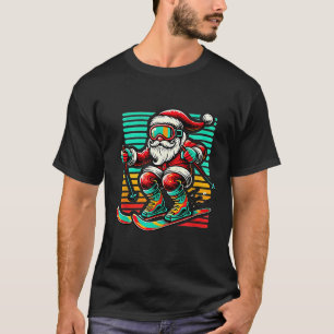 Retro Santa Claus - Christmas Skiing T-Shirt