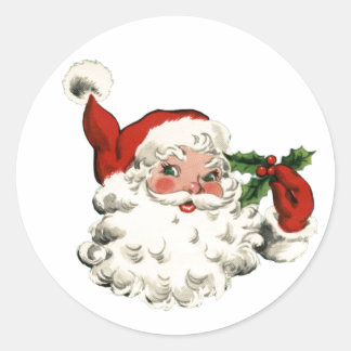 RETRO Santa Claus Classic Round Sticker